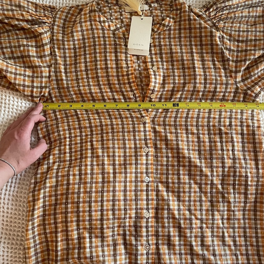 Doen Scarlett Top in Orange Plaid - Picture 9 of 9